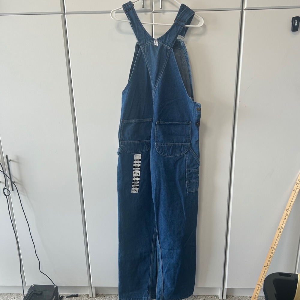 Key Imperial Mens Blue Denim Bib Overalls Zip Fly 32x34 Workwear Utility
